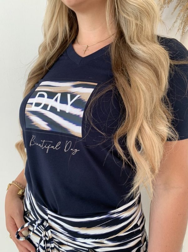 Lady Day | T-Shirt Day - Blue Travelstof