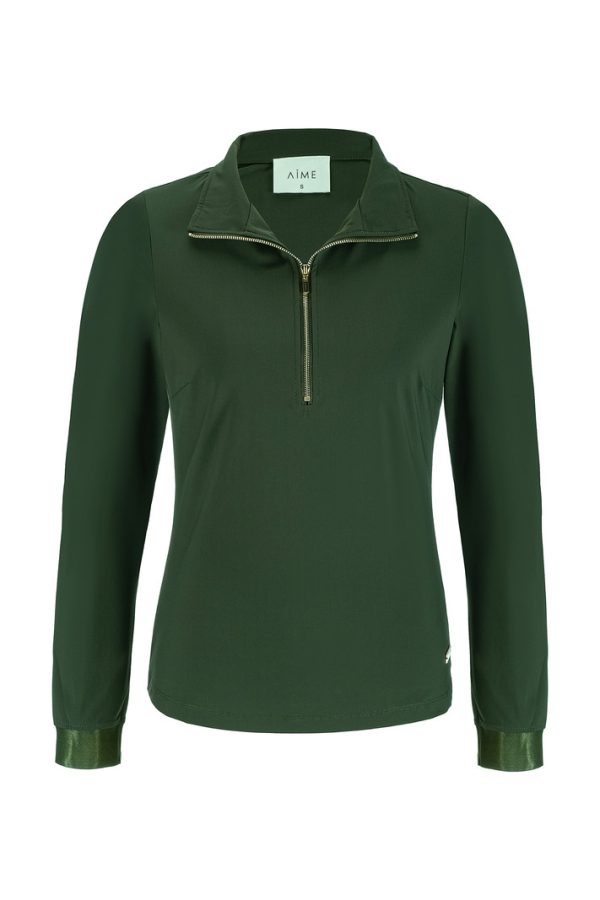Aime - Maya Top - Army | Gemaakt van Travelstof
