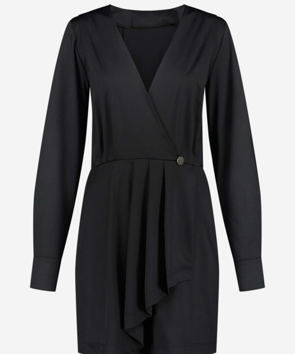 Nikkie Shoulder wrap Dress - Black Zwart