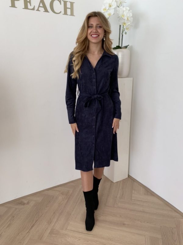 7Days | Elise Dress - Blue Suedine.