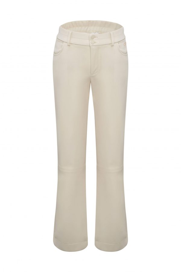Aime - Beverly Harper Flared - Latte | Vegan Leather broek