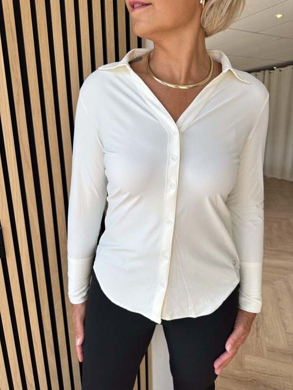 Lady Day - Suzy Blouse - Off white Lange Mouw Mode Wit Dames Kleding