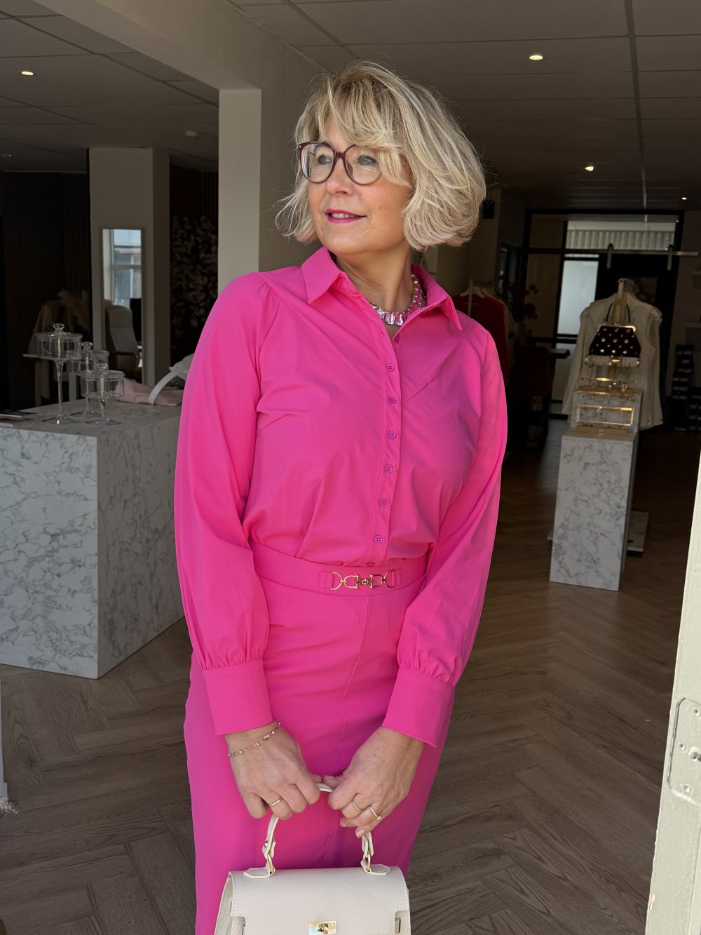 Triple Nine - Blouse basics half moon - Fuchsia