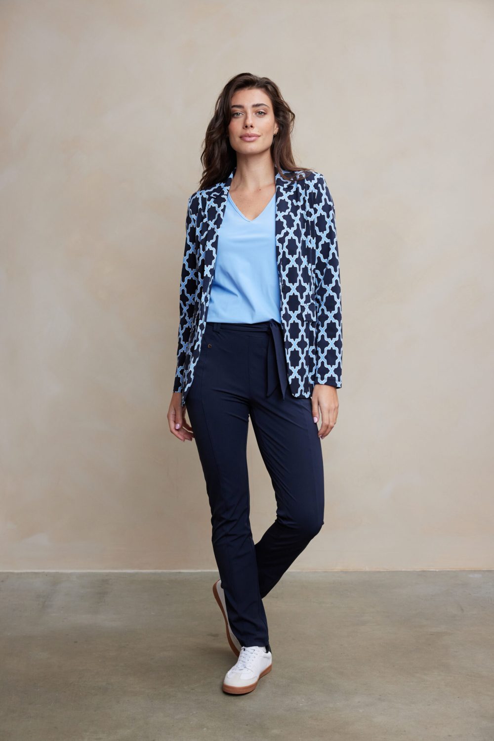 Aime - Sanne Blazer - Marrakech Dark Blue - Travelstof - Blauw - Dameskleding - Aime Balance