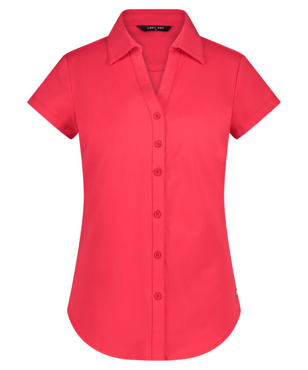 Lady Day - Suzy Cap Blouse - Red - Travelstof Damesblouse