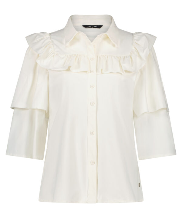 Lady Day - Belle Blouse - Off White - Travelstof Damesblouse