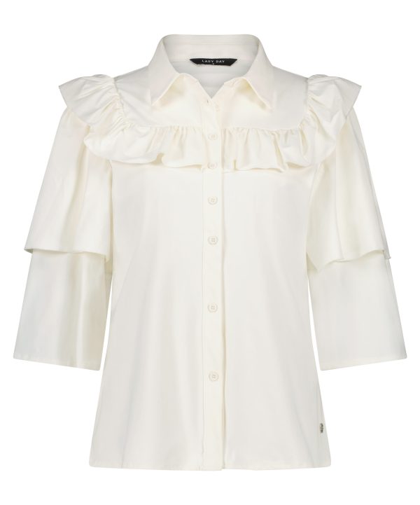 Lady Day - Belle Blouse - Off White - Travel fabric women's blouse