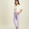 Aime - Ona Pants - Scratch Violet - Travelstof Damesbroek Paars