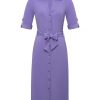 Aime Balance | Nina Dress - Violet - Damesjurk Travelstof Paars