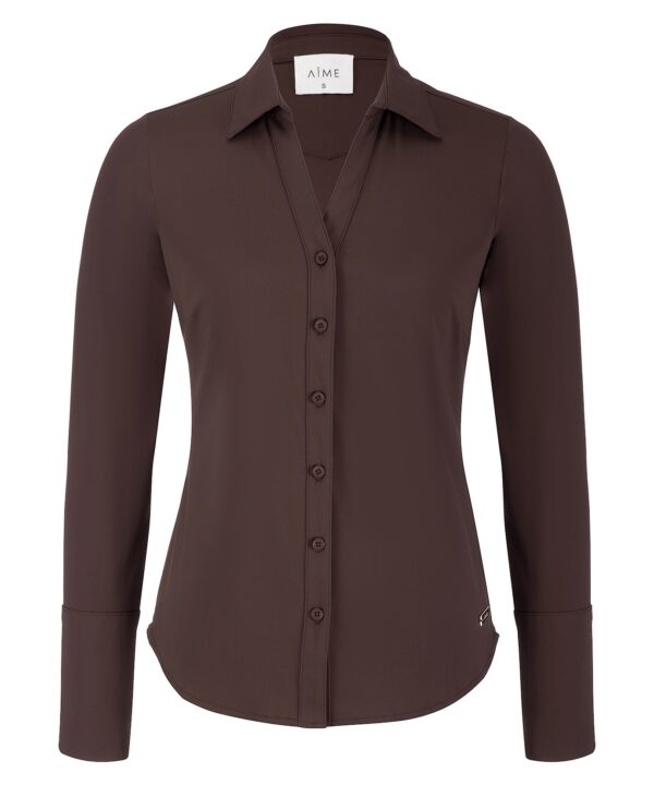 Aime Balance | Vera Blouse - Cacao Brown - Travelstof