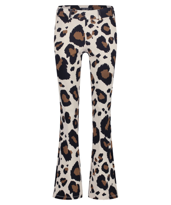 Lady Day - Poppy Flared - Big Leopard - Comfortabele travelstof Damesbroek Kleding