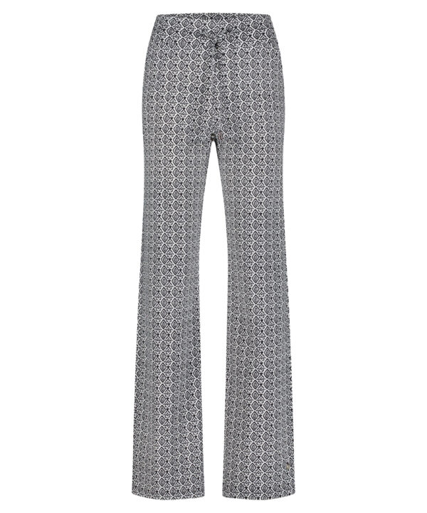 Lady Day | Toby Trouser - Black ikat - Comfortabele damesbroek van Travelstof Zwart