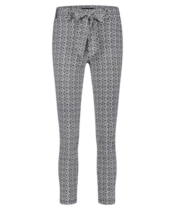 Lady Day | Tokyo 7/8 - Black ikat - Comfortabele damesbroek van Travelstof