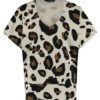 Lady Day - Top Tanny - Big Leopard - Comfortabele damestop Travelstof Kleding Dessin