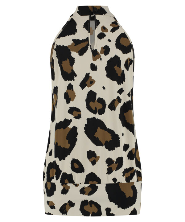Lady Day - Top Tinka - Big Leopard- Comfortabele damestop in Travelstof met leopard dessin print