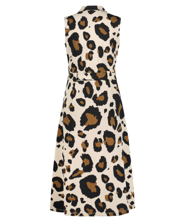 Lady Day | Dress Denny - Big Leopard | Chique Damesjurk van Travelstof met een print Leopard