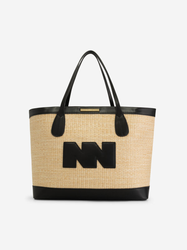 Madam Peach | NIKKIE Raffia Shopper - Black | Luxe