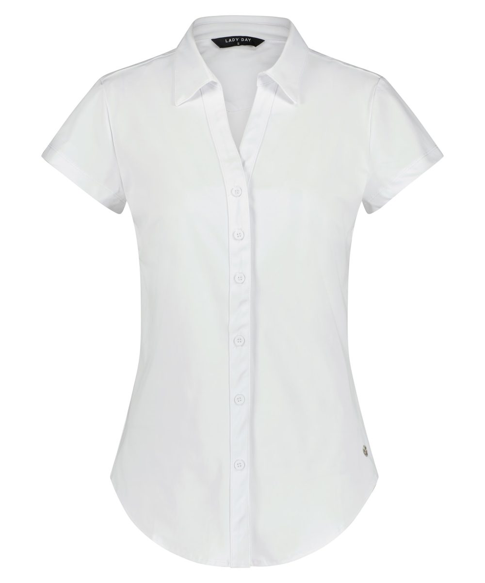 Lady Day - Suzy Cap - White - Travelstof Damesblouse Wit Dames Blouse Travel