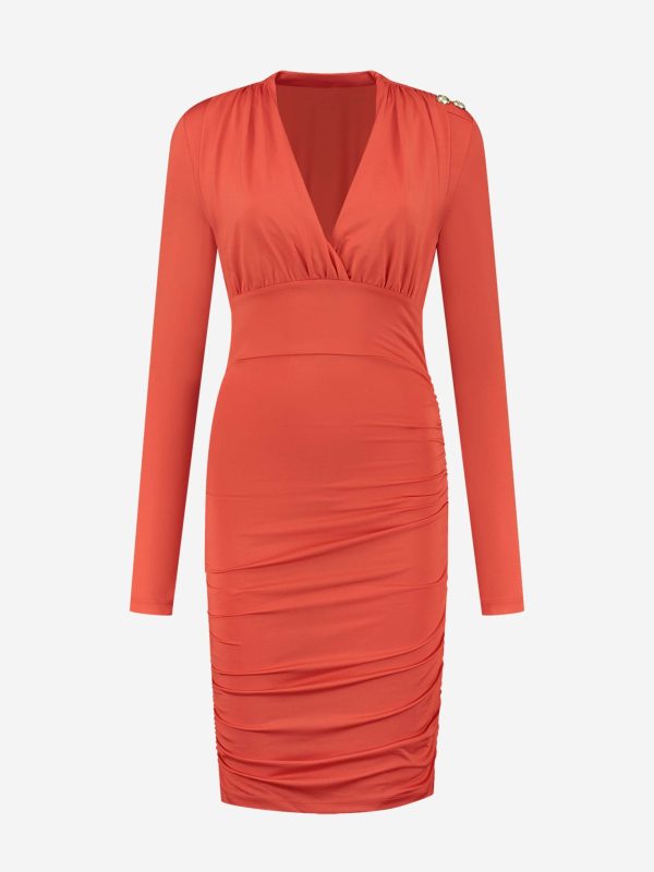 NIKKIE - Roberta Dress - Paprika - Kwaliteit - Dames Travelstof Oranje Jurk