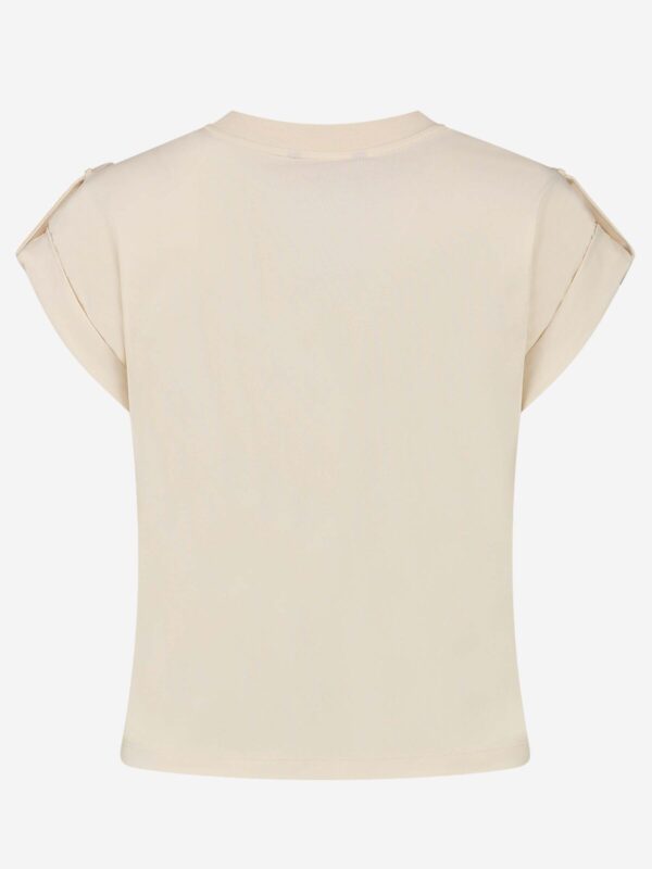 NIKKIE - Epaulette Plate T-shirt - Cream - Dames
