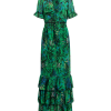 NIKKIE - Rex Island Maxi Dress - Black/Fern Green