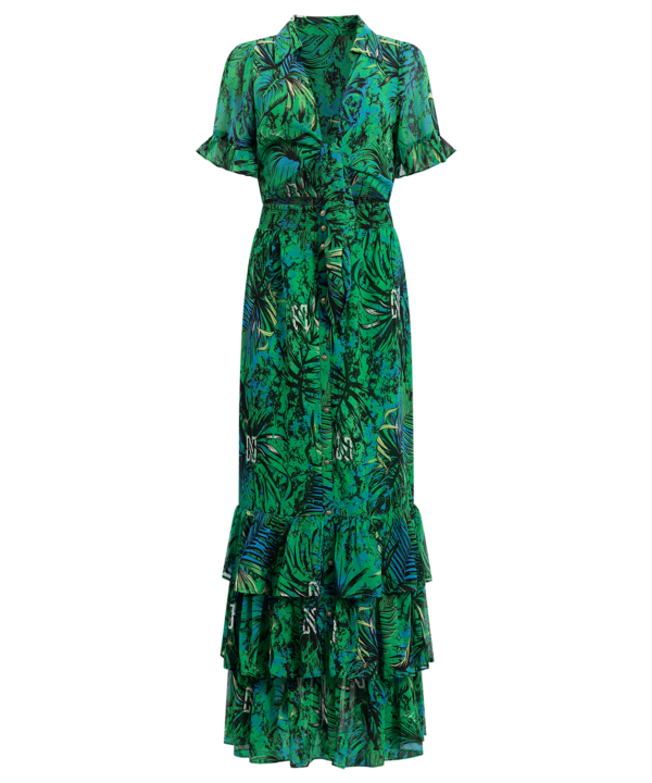 NIKKIE - Rex Island Maxi Dress - Black/Fern Green