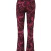 Aime Balance - Loes Flared - Flora - Travelstof | Morgen in huis Travelstof broek Bloemen print Dames Roze Zwart