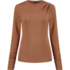 NIKKIE - Drape Shoulder Top - Autumn Brown