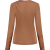 NIKKIE - Drape Shoulder Top - Autumn Brown