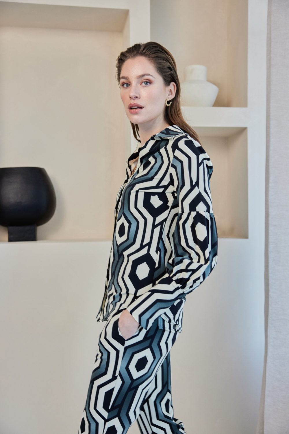 Aime | Mila Blouse - Geocrafting - Travelstof - Morgen in huis