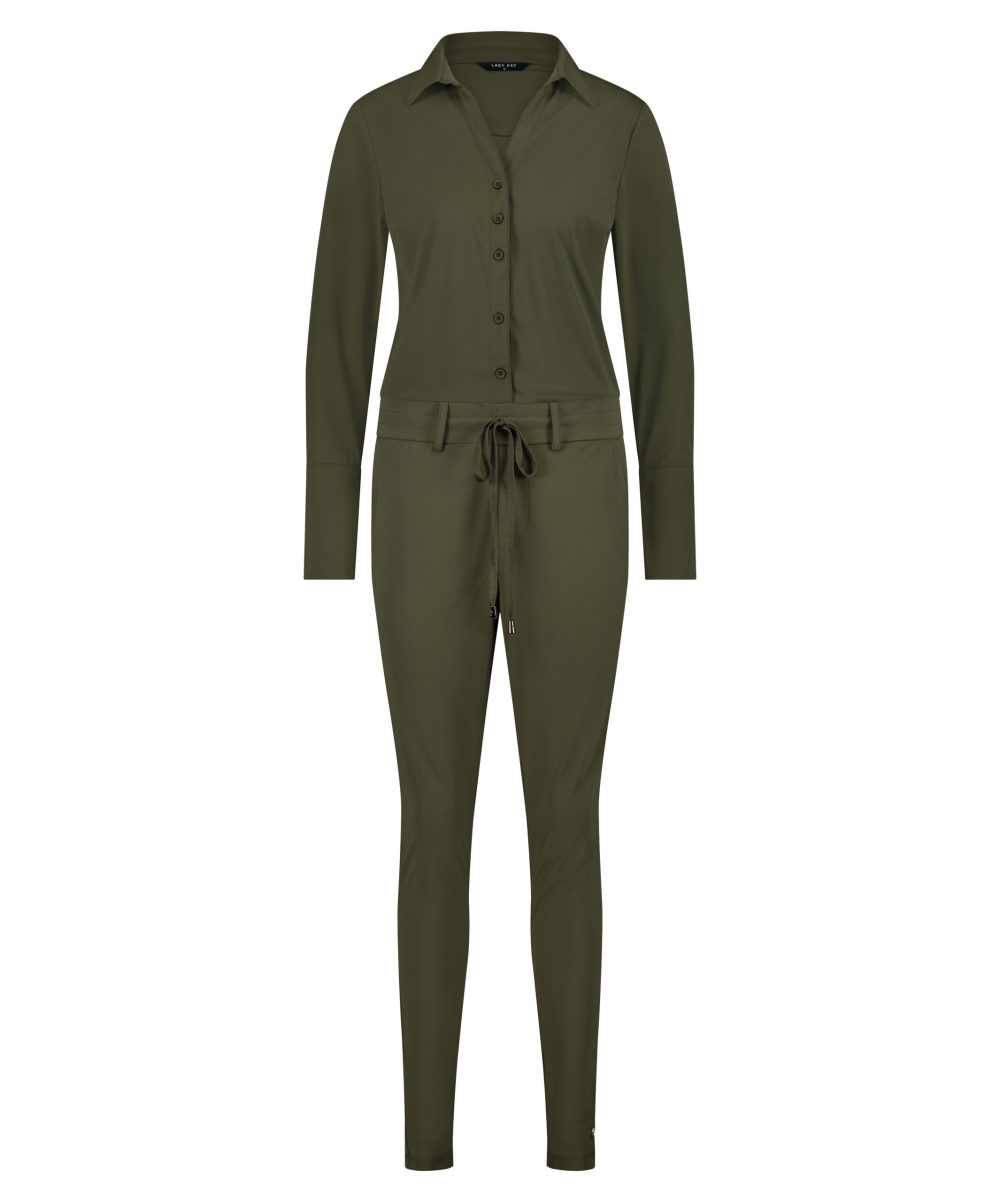 Lady Day - Jumpsuit Jamie - Army - Travelstof | Morgen in huis Travelstof Jumpsuit in Groen Dames