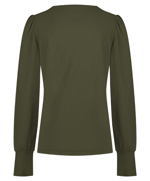Lady Day - Tanisha - Army - Travelstof | Morgen in huis Travelstof Blouse Top Groen Dames