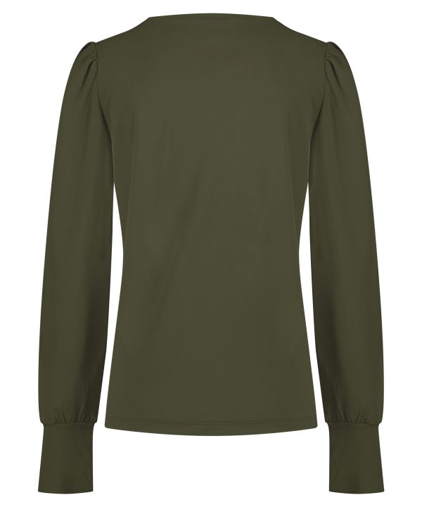 Lady Day - Tanisha - Army - Travel fabric | Tomorrow at home Travel fabric Blouse Top Green Ladies