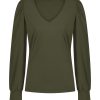 Lady Day - Tanisha - Army - Travelstof | Morgen in huis Travelstof Blouse Top Groen Dames