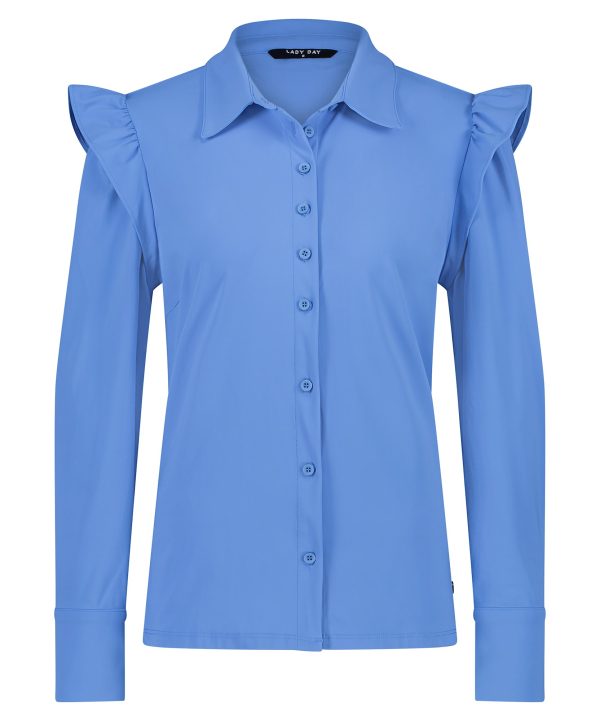 Lady Day - Blouse Bexley - Jeans Blue - Travelstof Dames Blouse