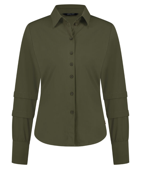 Lady Day - Brianna - Army - Travelstof | Morgen in huis Blouse Army Groen Travelstof