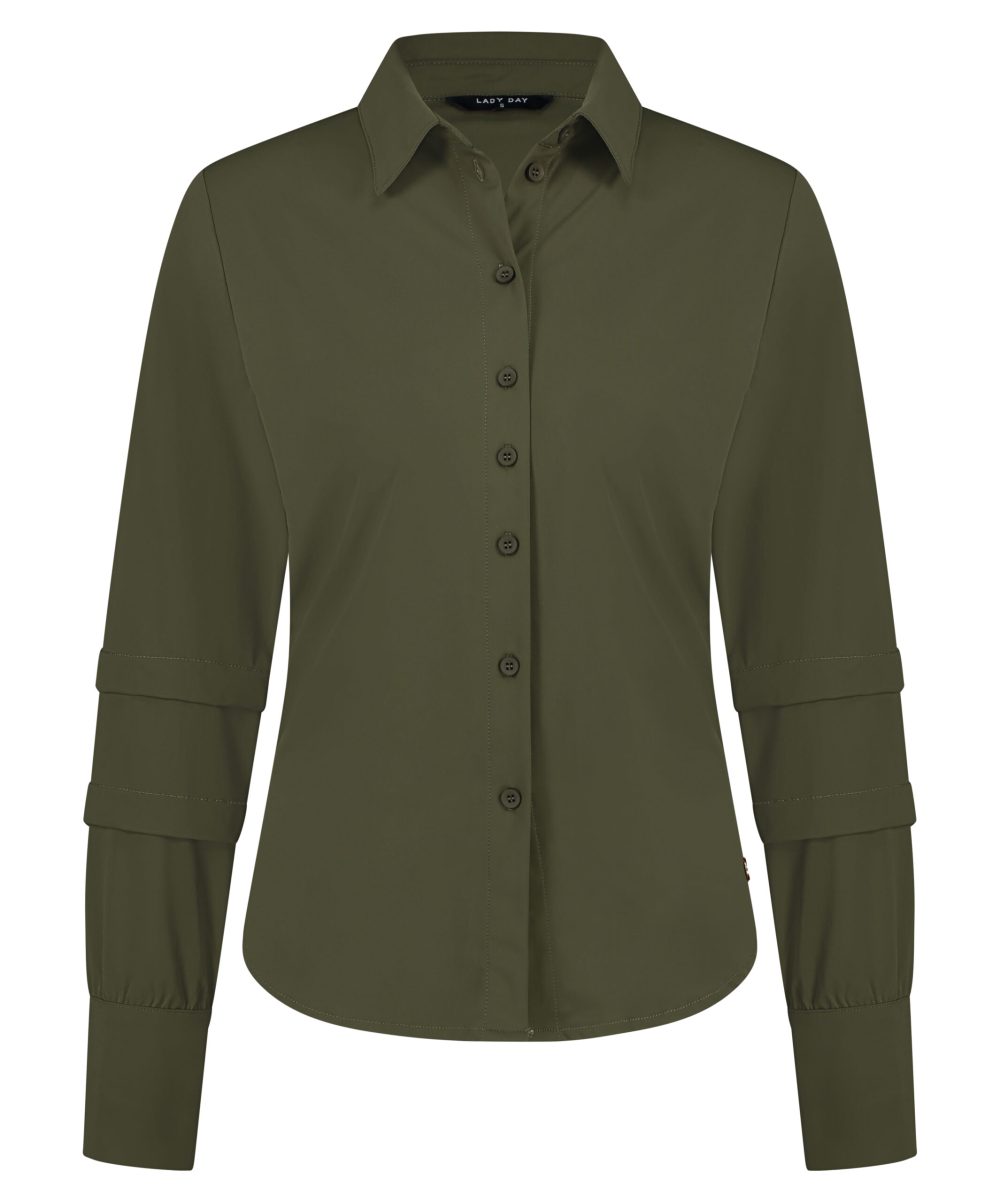 Lady Day - Brianna - Army - Travelstof | Morgen in huis Blouse Army Groen Travelstof