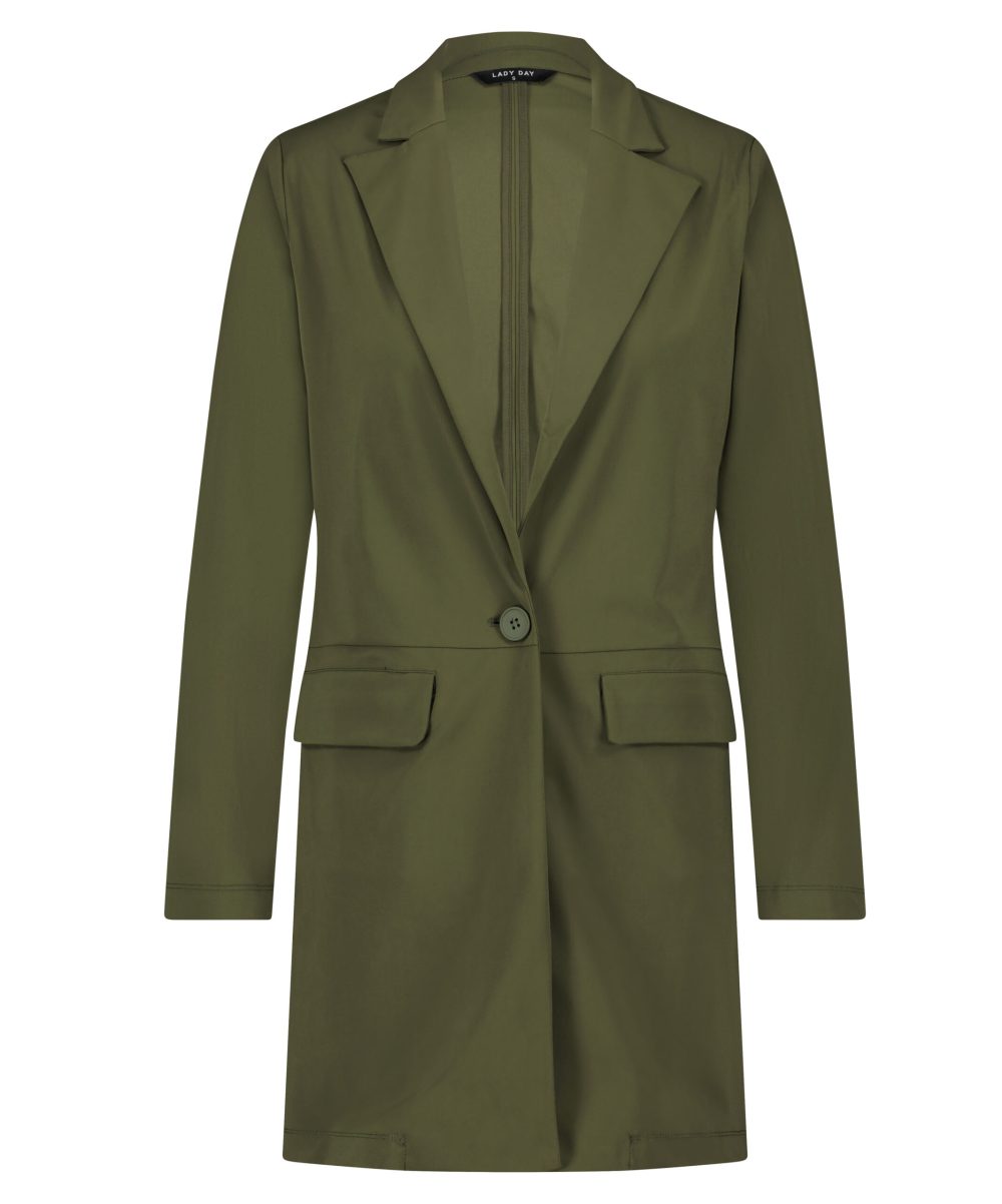 Lady Day - Blazer Blakely - Army - Travelstof | Morgen in huis Blazer Lang Groen