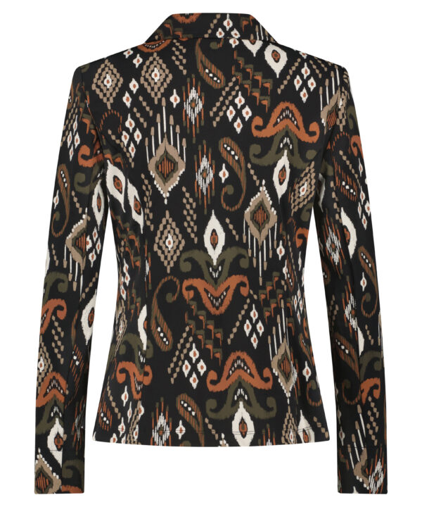 Lady Day - Blazer Billy - Jakarta - Travelstof | Morgen in huis Blazer Travelstof Dames Zwart Wit Cognac Oranje Bruin