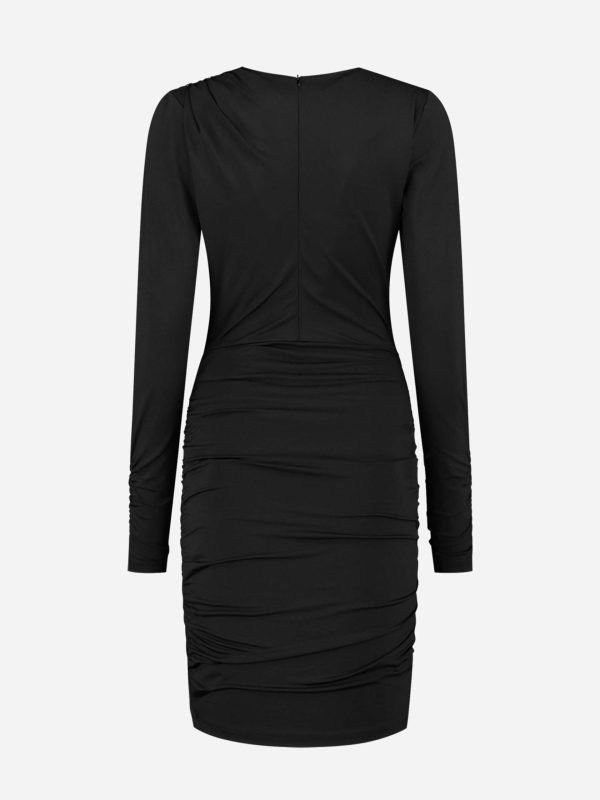 NIKKIE - Drape Shoulder Dress - Black | Morgen in huis