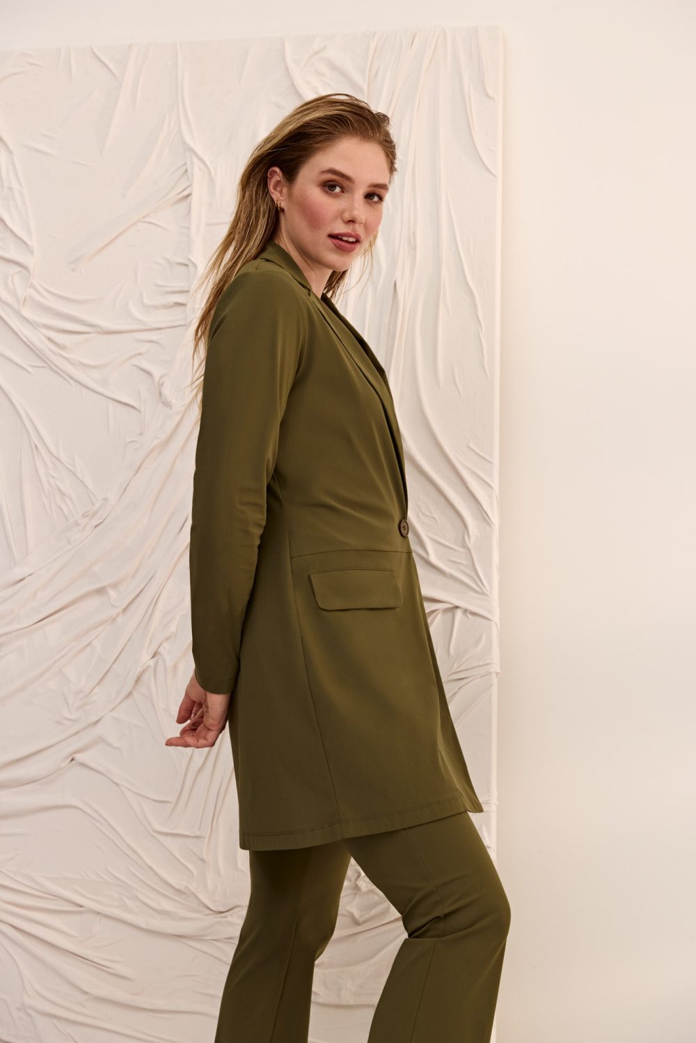 Lady Day - Top Tamara - Army - Travelstof | Morgen in huis Travelstof Hemdje Groen Dames