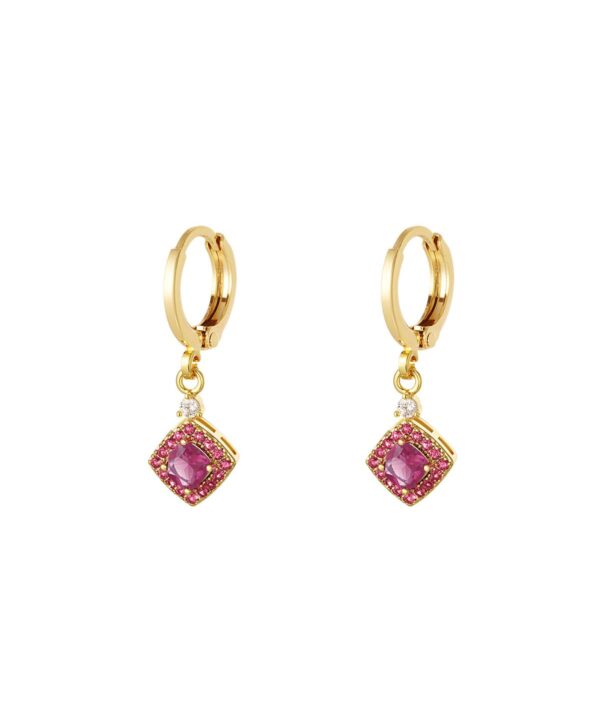 Madam Peach | Oorbellen - Sparkle - Fuchsia/Goud