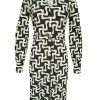 Aime - Halo Dress - Wavy Madness Black | Morgen in huis Travelstof Jurk Dames Zwart en Wit