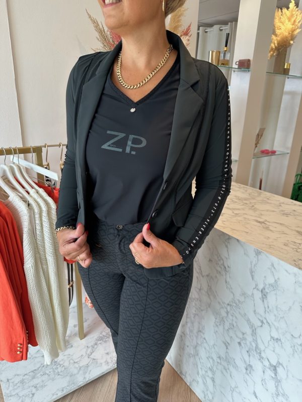 jasje tape zwart/groen hip sportief zakelijk green/black blazer