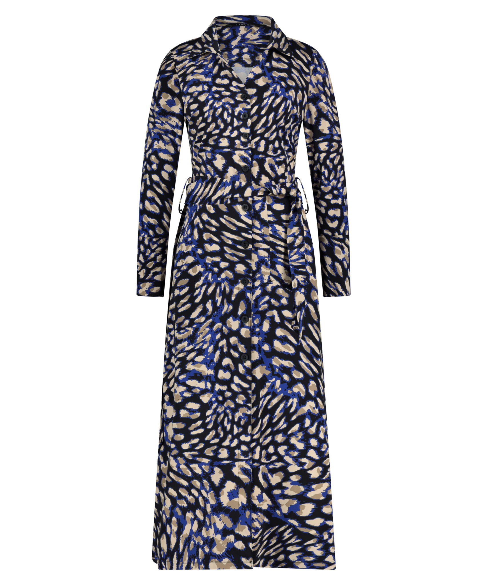 Lady Day | Dani Dress - Blue Leopard | Damesjurk van Travelstof