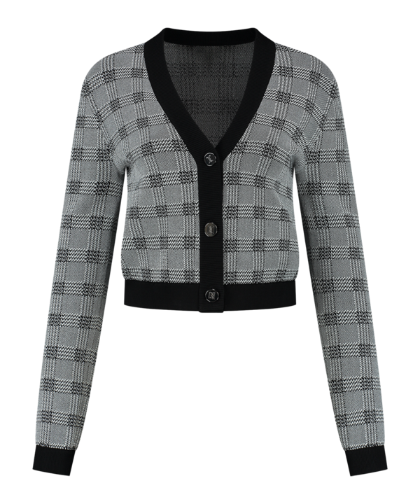 NIKKIE - Alabama Cardigan - White/Black | Morgen in huis