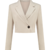 fifth house levi blazer sand melange fitted cropped
