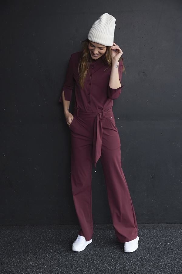 Mi Piace - Jumpsuit Flair - Burgundy