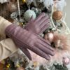 elvine gloves Madam Peach soft suede fake leather lilac purple purple