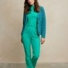 Aime - Nora Blazer - Retro Greens Print Travelstof Blazer Aime Balance Dames Groen
